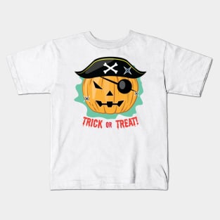 Pirate Halloween Pumpkin - Funny Kids T-Shirt